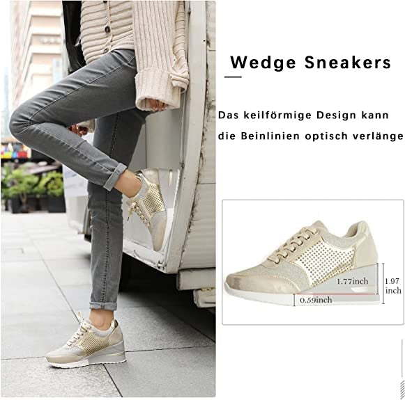 (🎅VORWEIHNACHTSVERKAUF-49 % RABATT) High Heel Wedge Sneakers für Frauen
